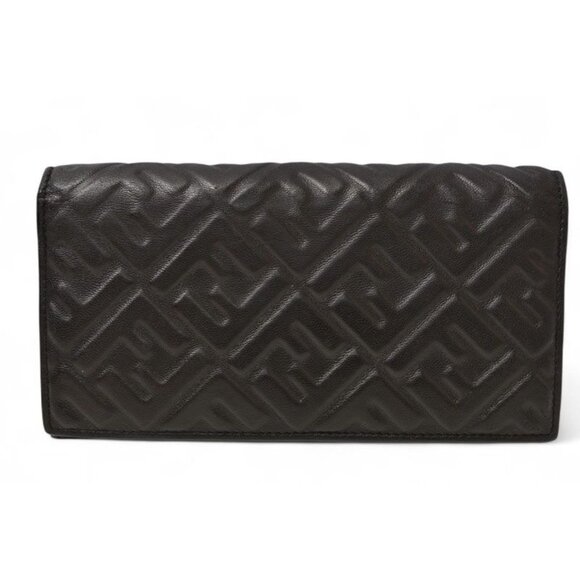 Fendi Handbags - ★SOLD★ Fendi Wallet Bifold Long Wallet Leather Women Men FF Embossed Black 7
